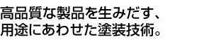 高品質な製品を生みだす、用途にあわせた塗装技術